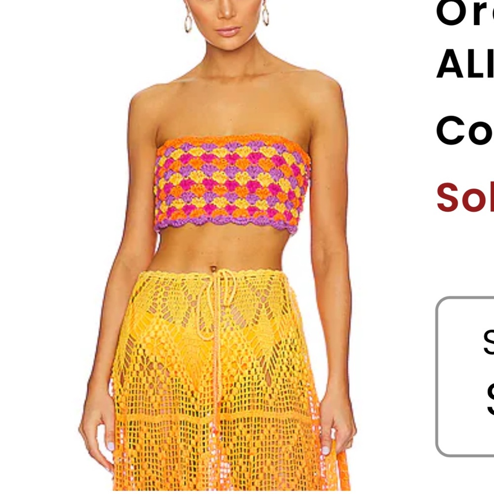 Colorful Crochet Tube Top and Skirt Set